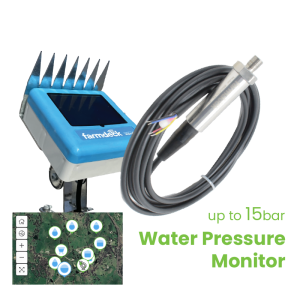 Water pressure monitor with dashboard and cable