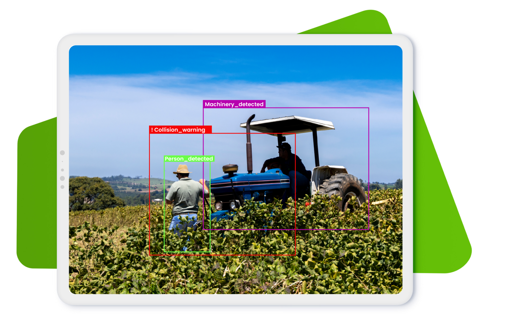 Collision warning in farms